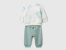 Newborn Tracksuit - Cream/teal