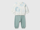 Newborn Tracksuit - Cream/teal
