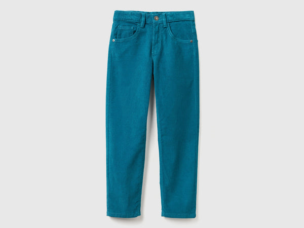 Boys 5 Pocket Cord Jean - Petrol Blue