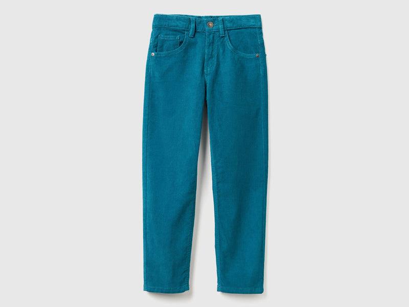 Boys 5 Pocket Cord Jean - Petrol Blue