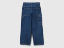 Boys Cargo Pocket Straight Jean - Denim