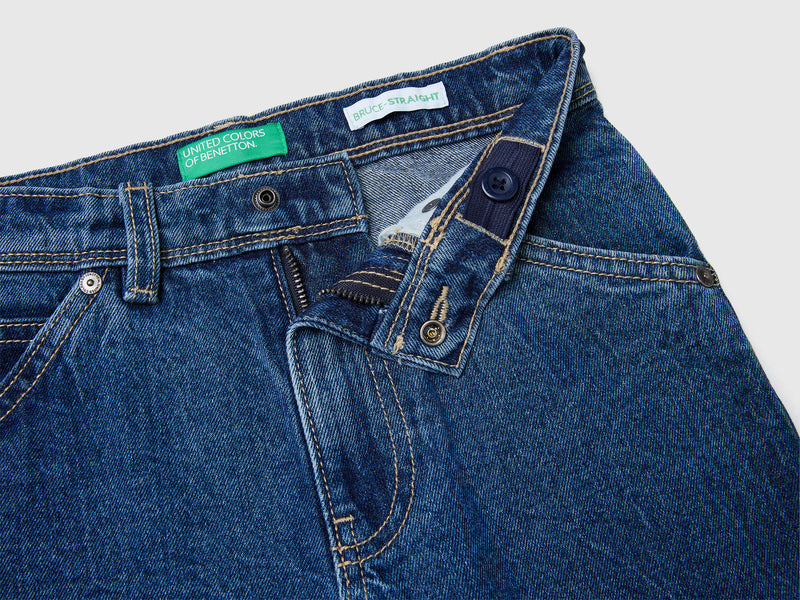 Boys Cargo Pocket Straight Jean - Denim