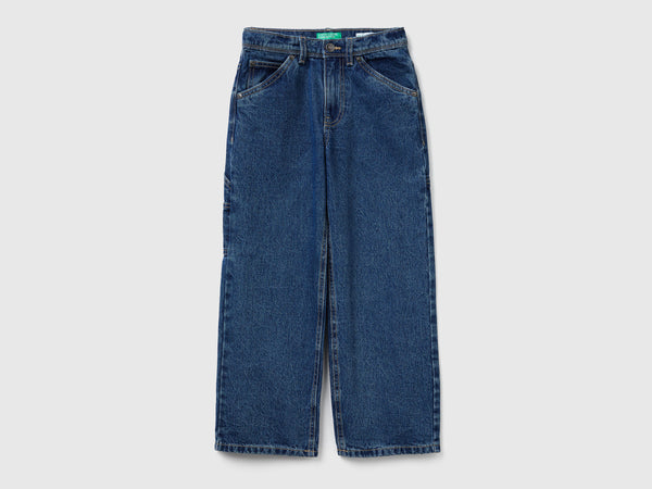Boys Cargo Pocket Straight Jean - Denim