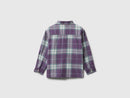 Boys Check Flannel Shirt - Purple