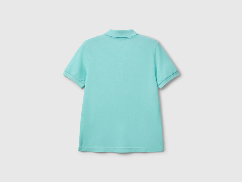 Boys Pique Polo Shirt - Aqua