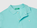 Boys Pique Polo Shirt - Aqua
