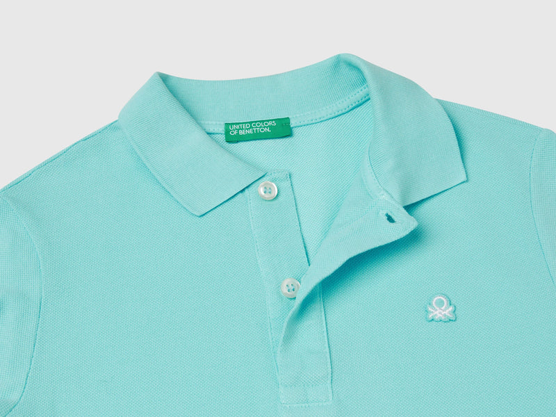 Boys Pique Polo Shirt - Aqua