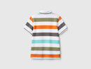 Boys Stripe Polo Shirt - Aqua/green
