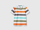 Boys Stripe Polo Shirt - Aqua/green