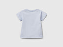 Front Print T-Shirt - Light Blue