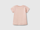 Front Print T-Shirt - Soft Pink