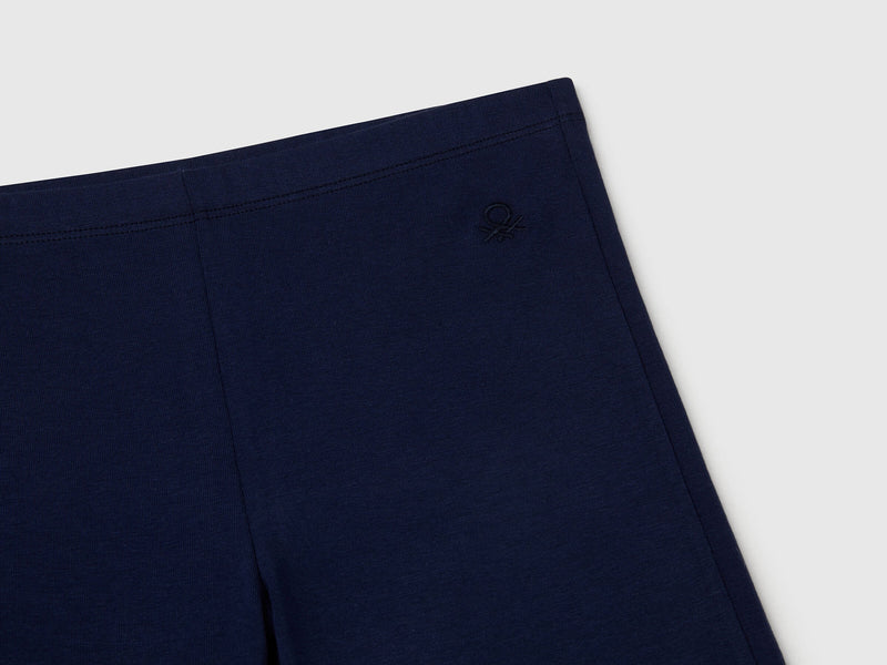 Girls Plain Leggings - Navy