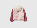 Girls Diamond Hooded Jacket - Pink/plum