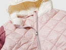 Girls Diamond Hooded Jacket - Pink/plum