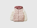 Girls Hooded Puffer Jacket - Pink & Cream
