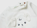 Newborn Bunny Applique Sweatshirt - White