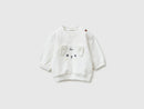 Newborn Bunny Applique Sweatshirt - White