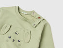 Newborn Bunny Applique Sweatshirt - Light Green