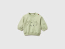 Newborn Bunny Applique Sweatshirt - Light Green