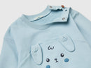 Newborn Bunny Applique Sweatshirt - Sky Blue