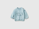 Newborn Bunny Applique Sweatshirt - Sky Blue