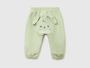 Newborn Bunny Applique Joggers - Light Green
