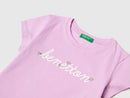 Girls Glitter Print T-Shirt - Lilac