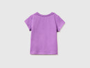 Girls Glitter Print T-Shirt - Purple