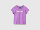 Girls Glitter Print T-Shirt - Purple
