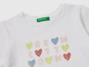 Girls Glitter Print T-Shirt - White