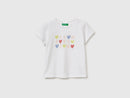Girls Glitter Print T-Shirt - White