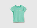 Girls Glitter Print T-Shirt - Aqua