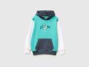 Boys Hoodie - Aqua & White