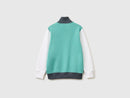 Boys Ribbed Trim Ziptop - Green & White