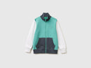 Boys Ribbed Trim Ziptop - Green & White