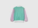 Girls Zip Up Sweatshirt - White & Green