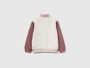 Girls Zip Up Sweatshirt - Pink/cream