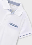 Boys Short Sleeve Polo - White