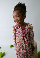 Mayoral Pleated Print Dress - Cherry