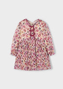 Mayoral Pleated Print Dress - Cherry