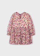 Mayoral Pleated Print Dress - Cherry