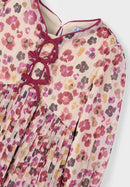 Mayoral Pleated Print Dress - Cherry