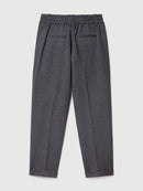 Pleated Cuffed Trouser - Grey