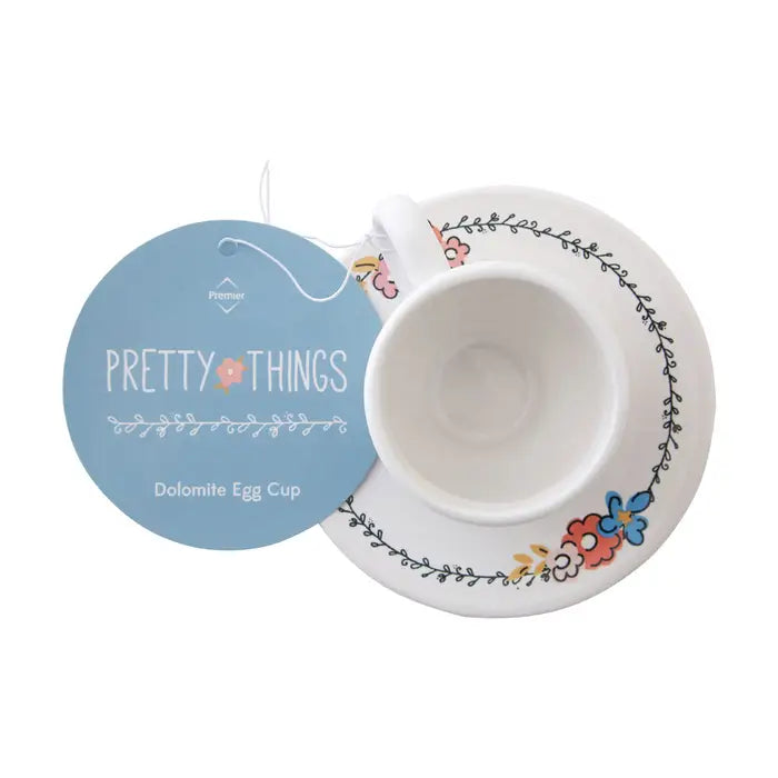 Pretty Things Floral Egg Cup & Saucer