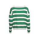 Casual Stripe Round Neck Jumper - Green