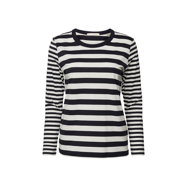 Stripe Round Neck Jumper - Navy