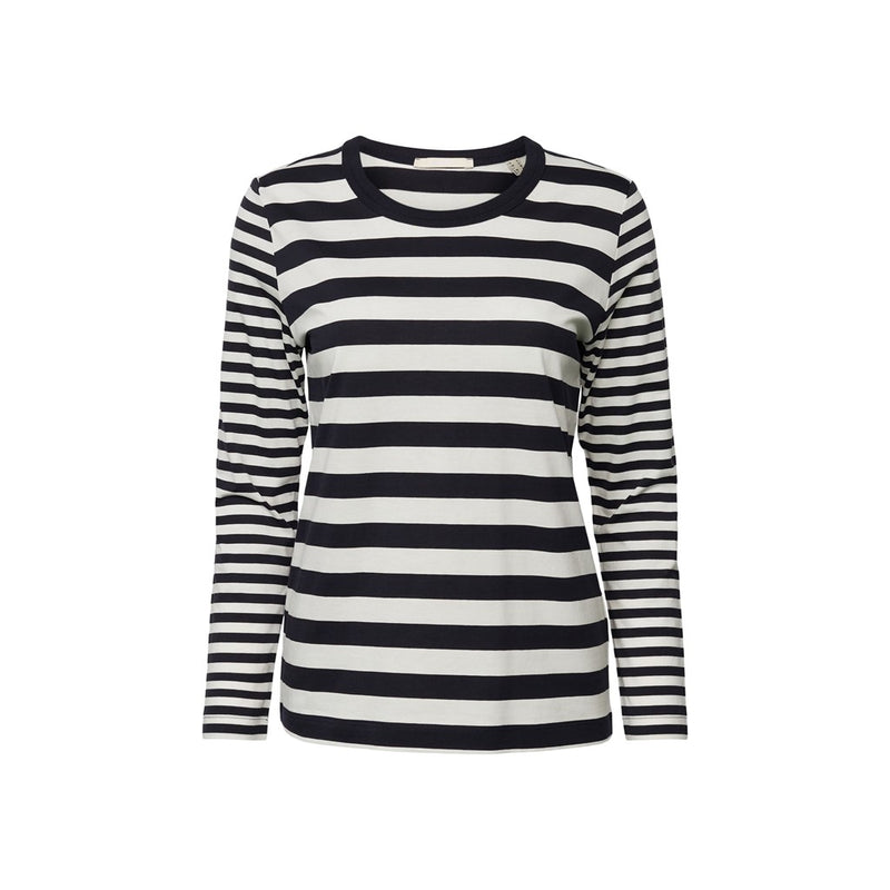 Stripe Round Neck Jumper - Navy