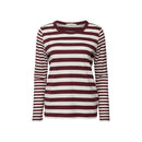 Stripe Round Neck Jumper - Aubergine