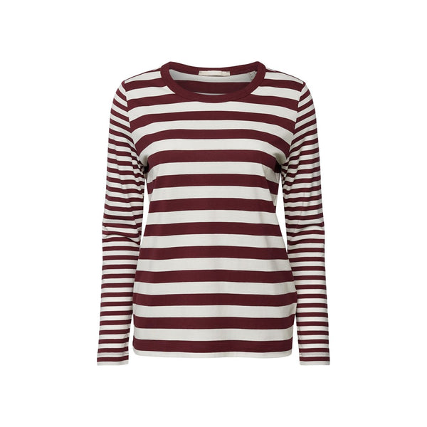 Stripe Round Neck Jumper - Aubergine
