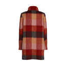 Casual Check Zip Coat - Rust Brown